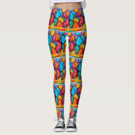 Legging Calças de yoga funky brilhantes e divertidas compr