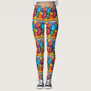 Legging Calças de yoga funky brilhantes e divertidas compr