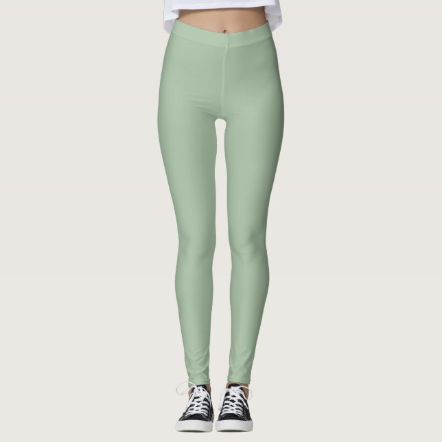 Legging Calças de Yoga Verde Salvia (Frente)