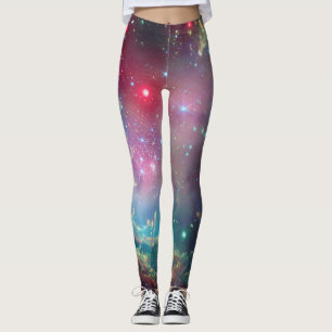 Legging Calças de Yoga Vibrantes de Aglomerado de Estrelas