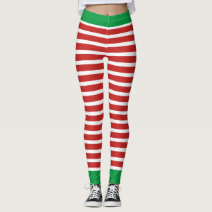 Legging Calças do traje do duende do Natal das caneleiras