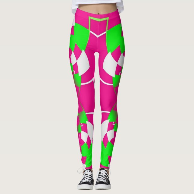 Legging calças felizes do estilo do anos 80 (Frente)