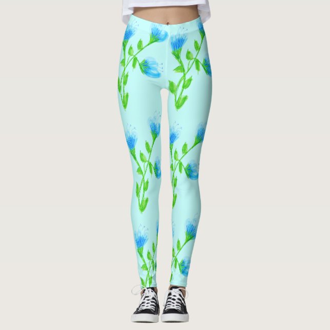 Legging Calças Florais na moda (Frente)