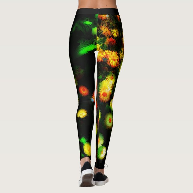 Legging Calças funky de flores mágicas (Verso)