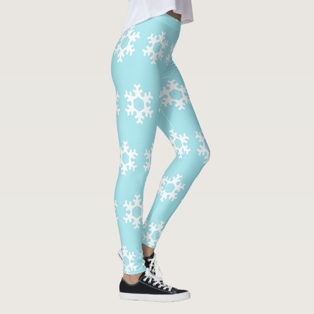 LEGGING CALÇAS JUSTAS AZUIS DO FLOCO DE NEVE (Direita)