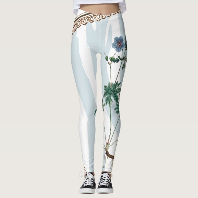 Legging Calças justas botânicas (Frente)