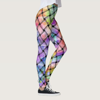 Legging Calças justas tecidas arco-íris -