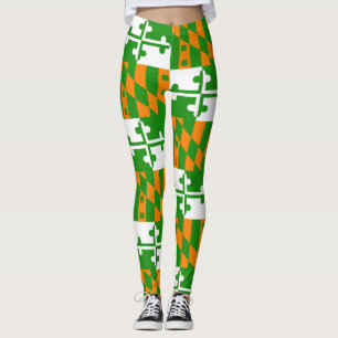 Legging Calças pequenas da ioga das caneleiras da bandeir
