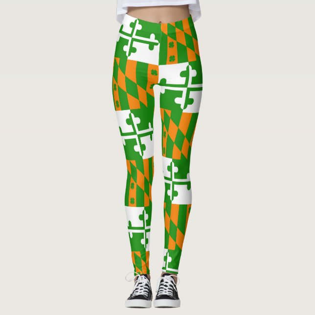 Legging Calças pequenas da ioga das caneleiras da bandeira (Frente)