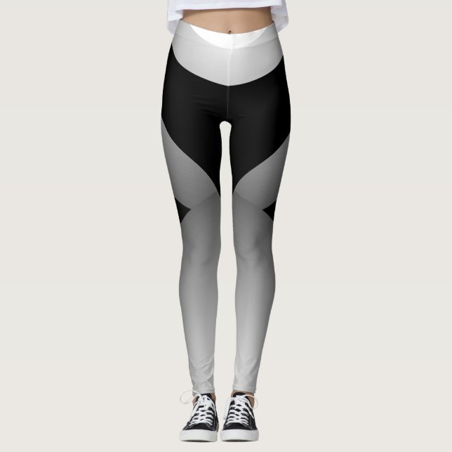 Legging Calças pretas de prata dos esportes que Slimming o (Frente)