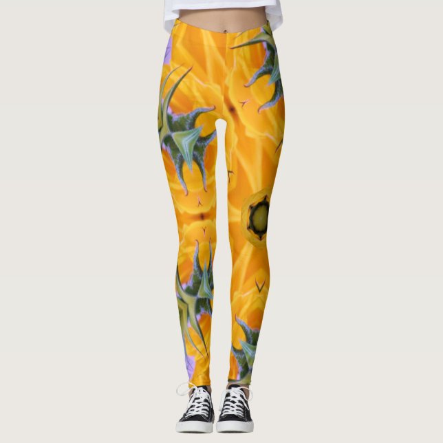 Legging Caleidoscópio Amarelo de girassol (Frente)