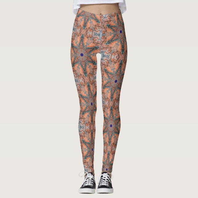 Legging Caleidoscópio aqua-coral01 (Frente)