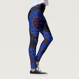 Legging Caleidoscópio com círculo, salmão a gradiente azul