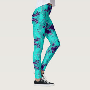 Legging Caleidoscópio de Água e Roxo Partido