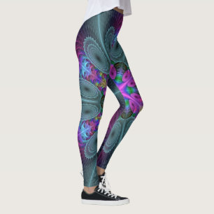 Legging Caleidoscópio de Arte Fractal de Greve Colorida Ma