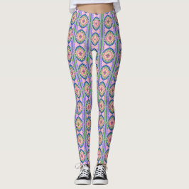 Legging Caleidoscópio Florido Vibrante: Mandala Rosa e Esm