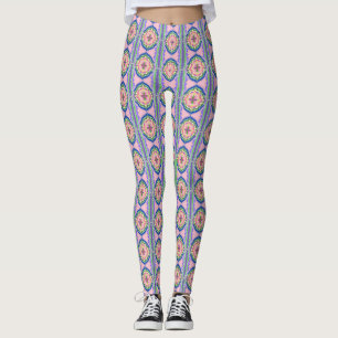 Legging Caleidoscópio Florido Vibrante: Mandala Rosa e Esm