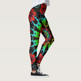 Legging Caleidoscópio Fractal Hibiscus Flores II