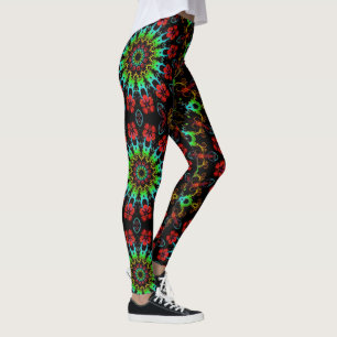 Legging Caleidoscópio Fractal Hibiscus Flores II