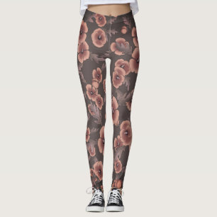 Legging Cali Poppies Impressão de tamanho excessivo em Ci