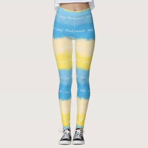 Legging Caligrafia de Verão em faixas de água