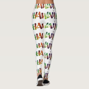 Legging Caligrafia Havaí tropical da rotulação da mão