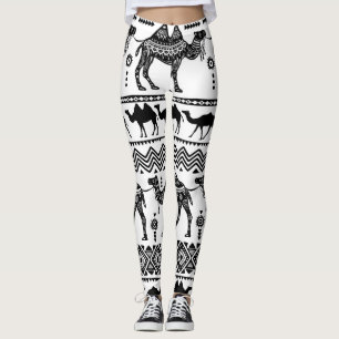 Legging Camelos decorativos Design de padrão sem costura
