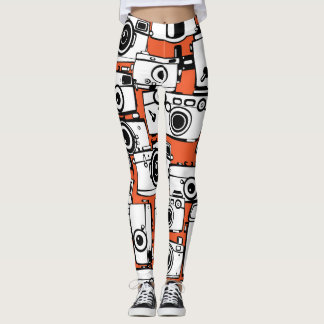 Legging Câmeras Vintage, padrão perfeito.