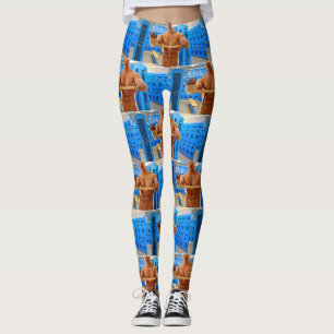 Legging CamisaSlipperyJoe do homem musculoso sem abs peito
