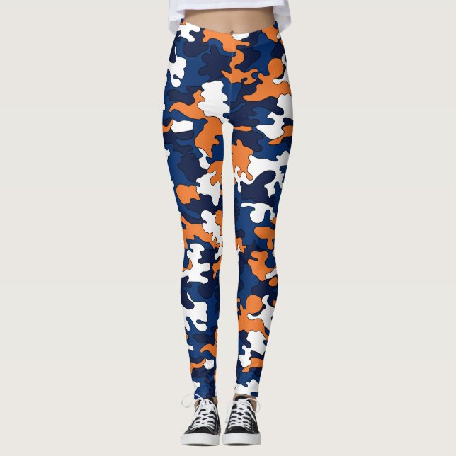 Legging Camo azul & alaranjado (Frente)
