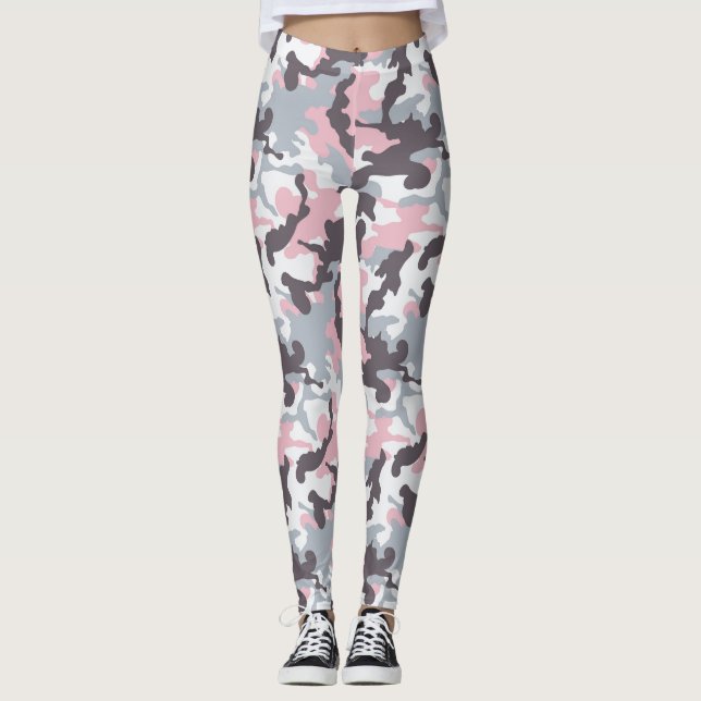 Legging Camo desportivo cor-de-rosa - Legenda (Frente)