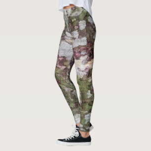 Legging Camo latido de camuflagem verde e castanho