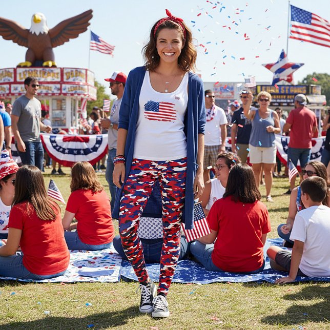 Legging Camo Patriótico (Criador carregado)