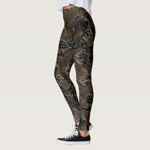 Legging Camouflage castanho metálico
