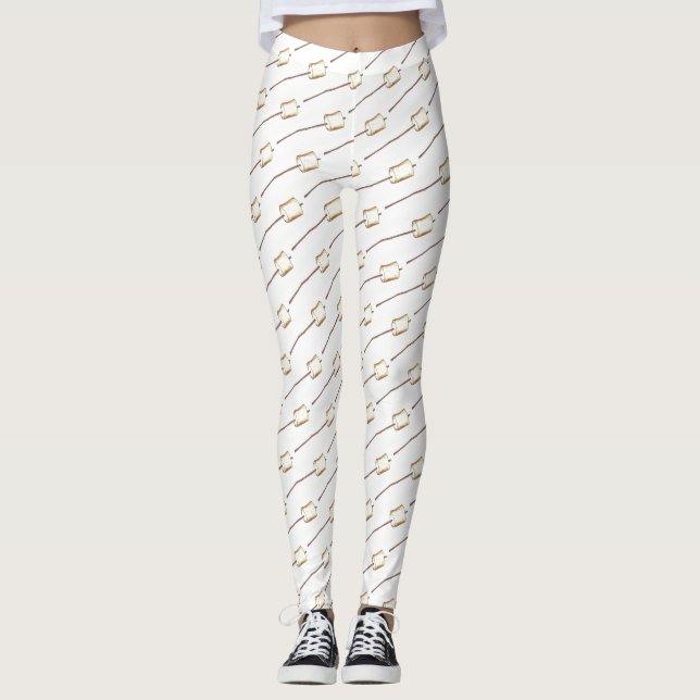 Legging Camp S'mores do Tapete de Marshmallow Torrado (Frente)