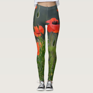 Legging Campo 2 da papoila da malhação das caneleiras  