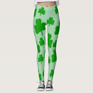 Legging Campo de caneleiras dos presentes dos trevos