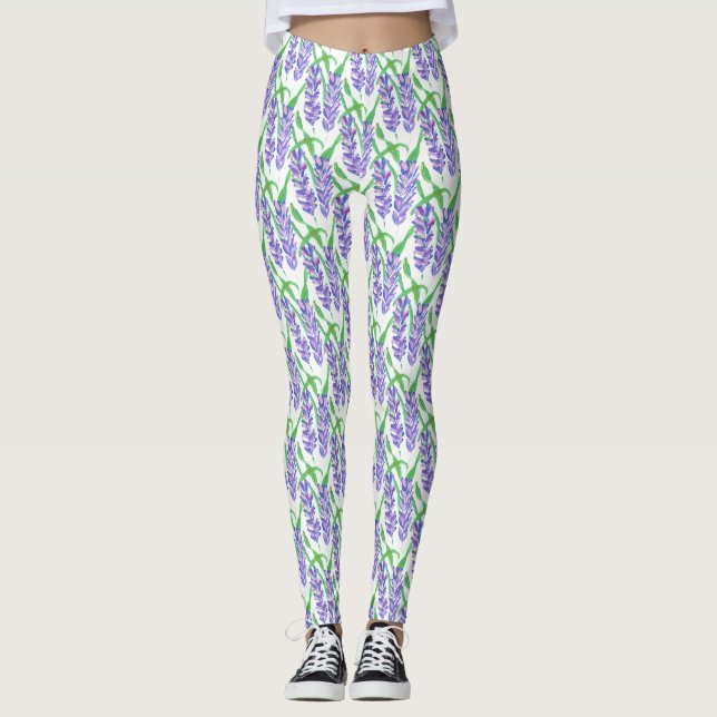 Legging Campo de Design de Lavanda (Frente)