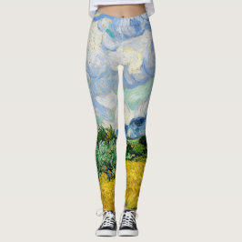 Legging Campo de trigo Van Gogh com ciprestes. Impressioni