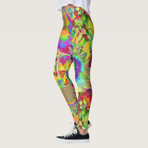 Legging campos de girassol para sempre - verdes