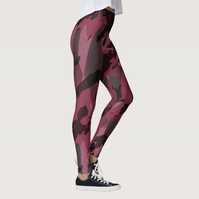 Legging Camuflagem abstrata roxa escura (Direita)