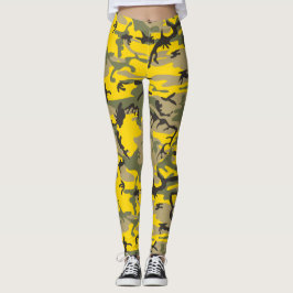 Legging Camuflagem Amarela e Verde, Militar, Exército