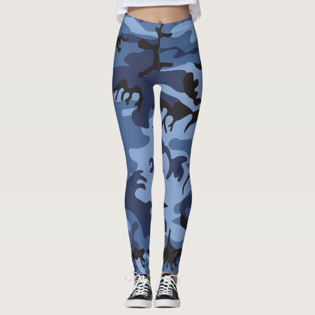 Legging Camuflagem Azul marinho, Militar, Exército (Frente)