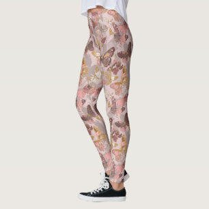 Legging Camuflagem de Borboleta Elegante Luxo Ioga Materno