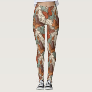 Legging Camuflagem de Borboleta Fofa Brilho Vestuário Exer