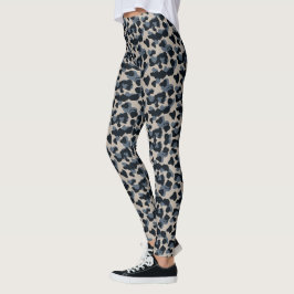 Legging Camuflagem de Gato Guepardo Safari Pastel Cinza Pa