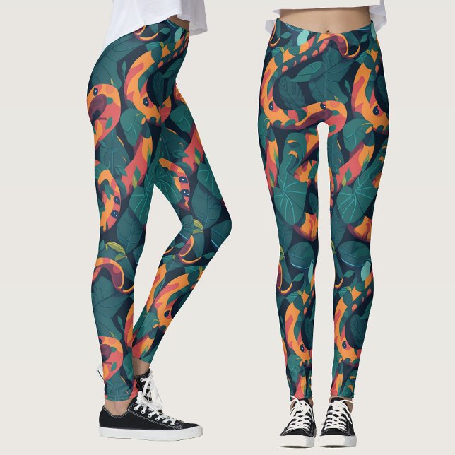 Legging Camuflagem de Selva de Cobra de Laranja Legal Tren (Criador carregado)