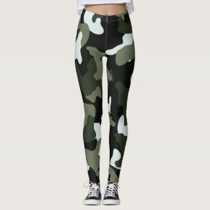 Legging Camuflagem exército padrão verde branco