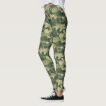 Legging Camuflagem Gatos Padrão Exército Gatinhos Verdes C<br><div class="desc">Leggings do Cat Lover.Padrão de camuflagem verde com gatos e gatinhos fofos,  engraçados e legal. Estas leggings de gatos do camo verde fazem uma declaração de moda felina divertida.</div>
