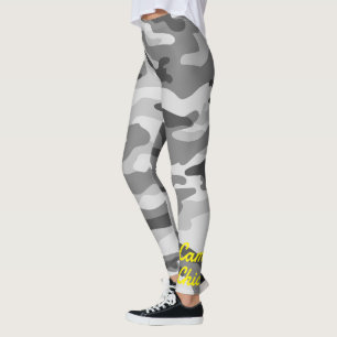 Legging Camuflagem Girassol Amarelo Preto e Branco  
